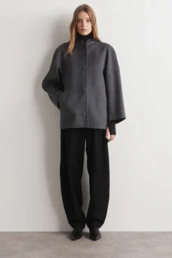 ABGERUNDETE JACKE AUS DOUBLEFACE-WOLLE