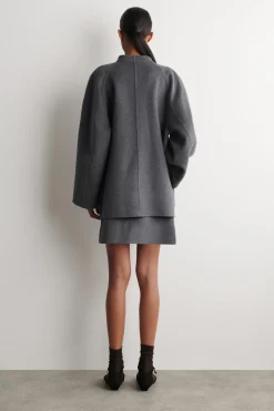 ABGERUNDETE JACKE AUS DOUBLEFACE-WOLLE
