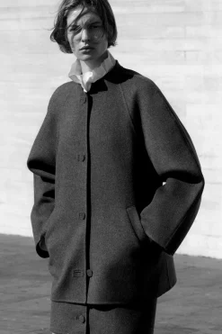 ABGERUNDETE JACKE AUS DOUBLEFACE-WOLLE