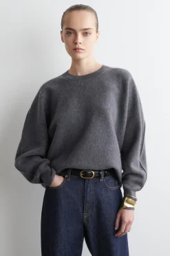 ABGERUNDETER PULLOVER AUS DOUBLEFACE-WOLLE