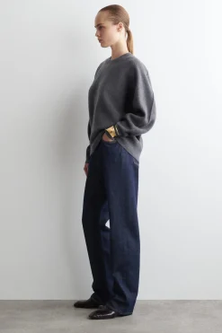 ABGERUNDETER PULLOVER AUS DOUBLEFACE-WOLLE