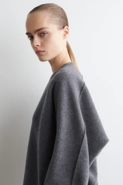 ABGERUNDETER PULLOVER AUS DOUBLEFACE-WOLLE