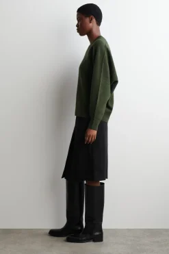 ABGERUNDETER PULLOVER AUS DOUBLEFACE-WOLLE