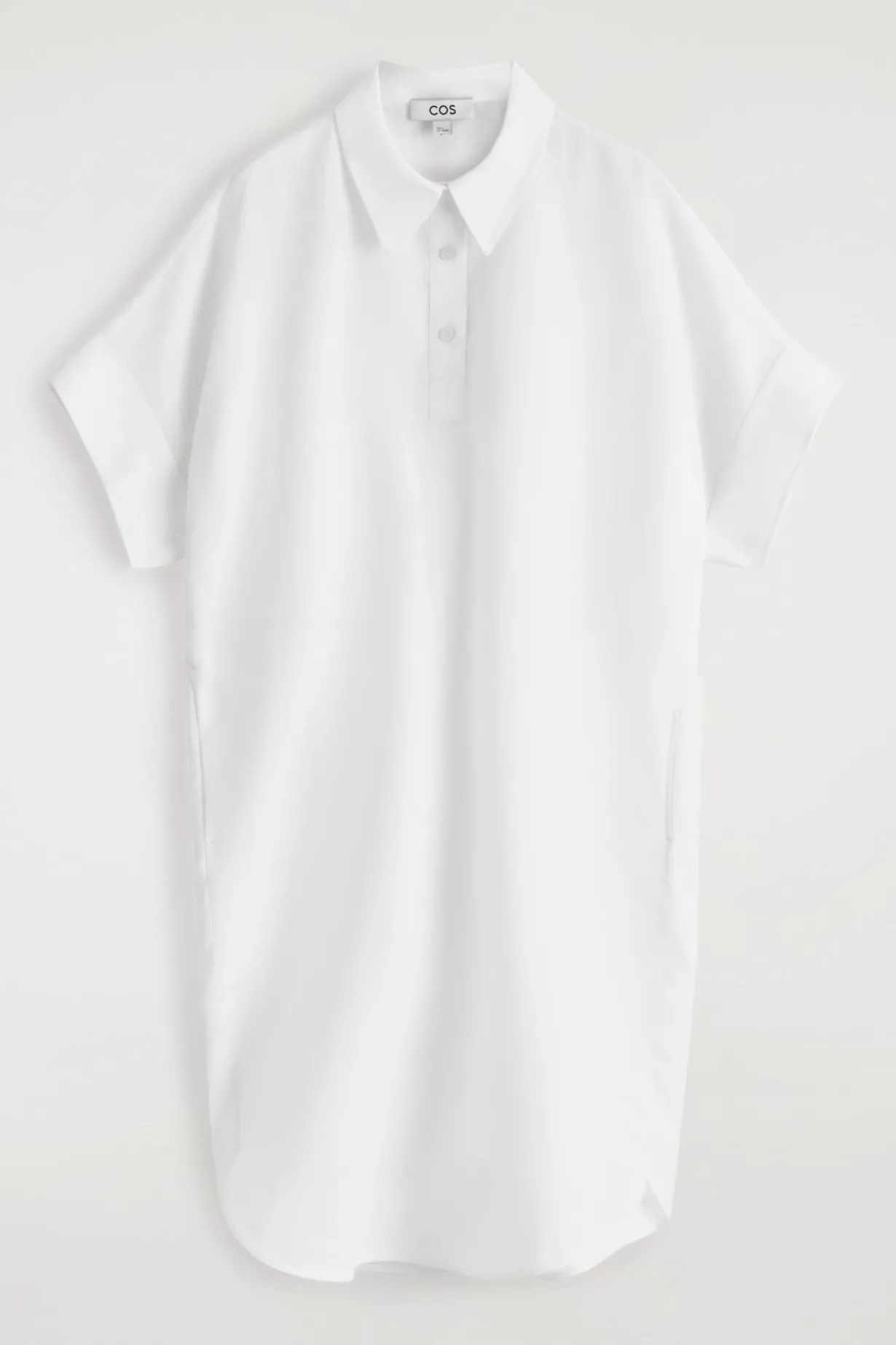 ABGERUNDETES HEMDKLEID AUS LEINEN-BAUMWOLL-MIX