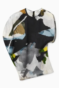 ASYMMETRISCHE BLUSE MIT PRINT
