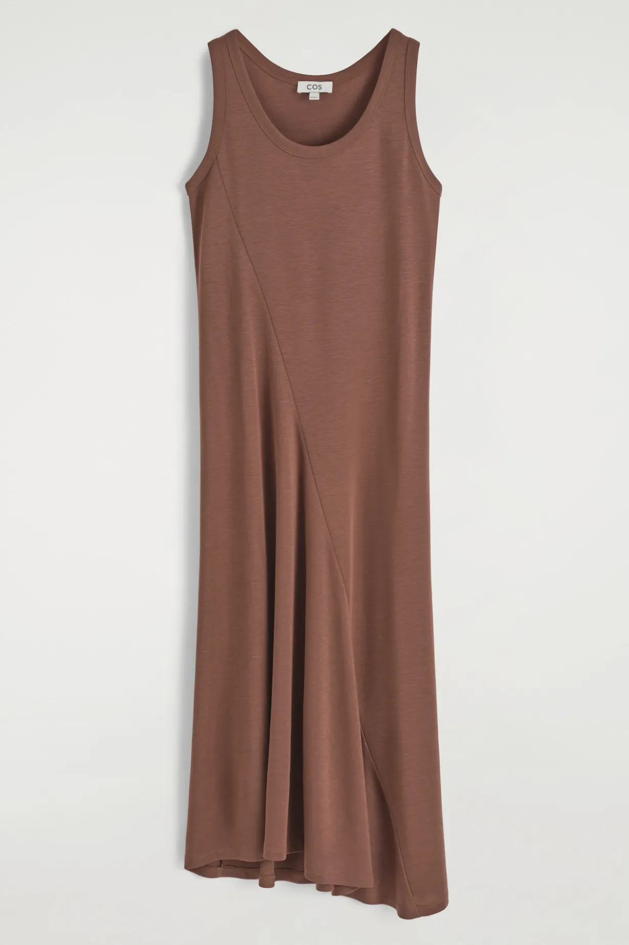 ASYMMETRISCHES MIDIKLEID AUS JERSEY