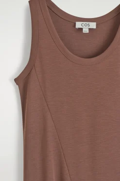 ASYMMETRISCHES MIDIKLEID AUS JERSEY
