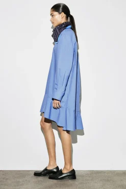 AUSGESTELLTES HEMDKLEID AUS BAUMWOLLE IN MINILÄNGE