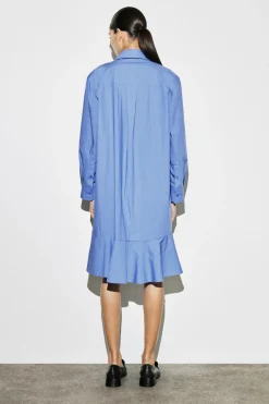 AUSGESTELLTES HEMDKLEID AUS BAUMWOLLE IN MINILÄNGE