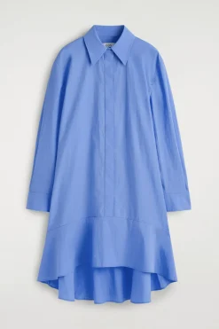 AUSGESTELLTES HEMDKLEID AUS BAUMWOLLE IN MINILÄNGE