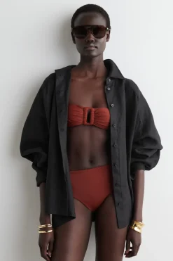 BANDEAU-BIKINIOBERTEIL MIT RAFFUNG
