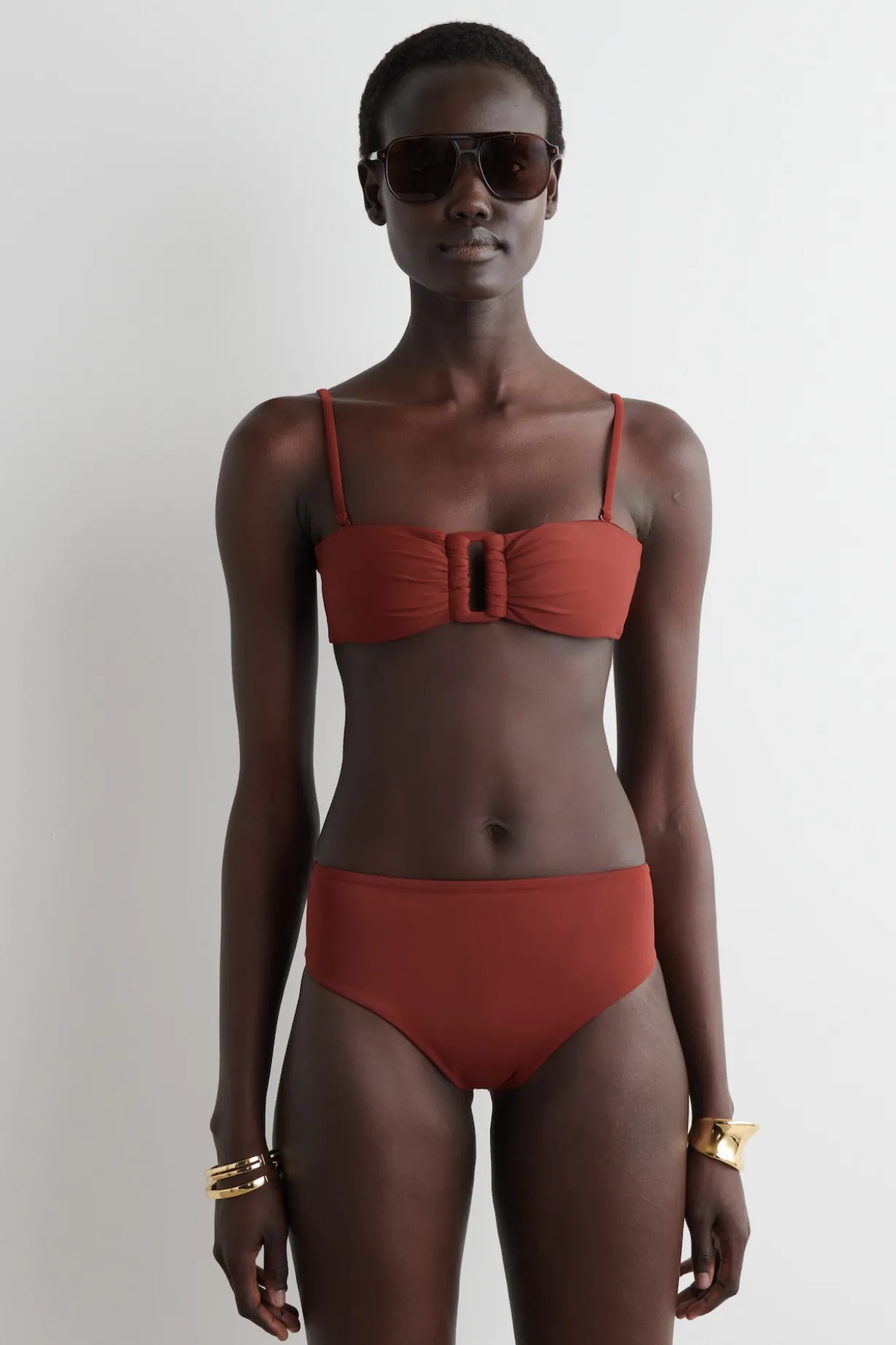 BANDEAU-BIKINIOBERTEIL MIT RAFFUNG