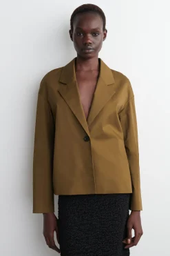 BAUMWOLL-BLAZER MIT EINEM KNOPF