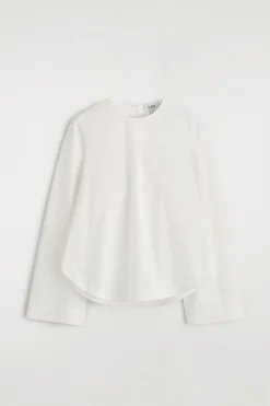 BAUMWOLLBLUSE MIT ABGERUNDETEM SAUM