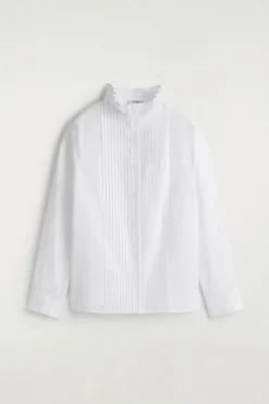 BAUMWOLLBLUSE MIT BIESEN