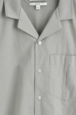 BAUMWOLLBLUSE MIT REVERS-KRAGEN