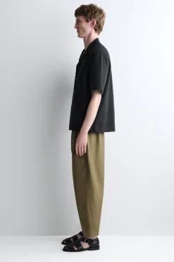 BAUMWOLLBLUSE MIT REVERS-KRAGEN