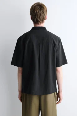 BAUMWOLLBLUSE MIT REVERS-KRAGEN