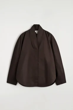 BAUMWOLLBLUSE MIT SCHALKRAGEN