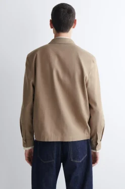 BAUMWOLL-HEMDJACKE MIT KONTRASTEINSÄTZEN