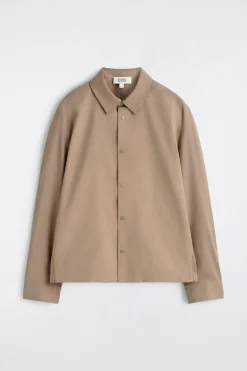 BAUMWOLL-HEMDJACKE MIT KONTRASTEINSÄTZEN