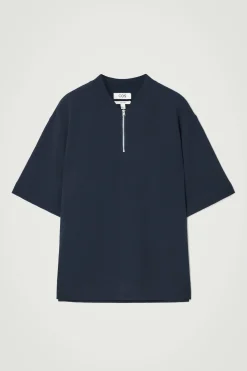BAUMWOLL-T-SHIRT MIT KURZEM REISSVERSCHLUSS
