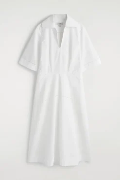 BESTICKTES MIDIKLEID AUS PIMA-BAUMWOLLE