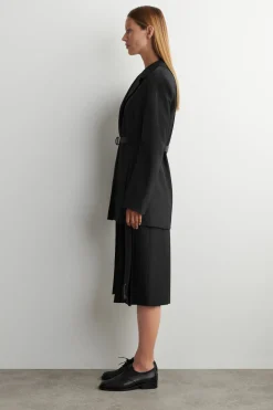 BLAZER AUS WOLL-MIX MIT GÜRTEL