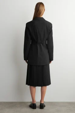 BLAZER AUS WOLL-MIX MIT GÜRTEL