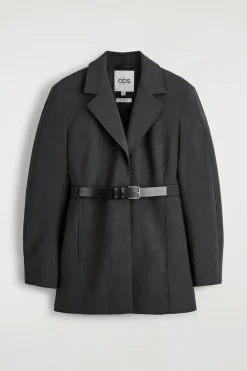 BLAZER AUS WOLL-MIX MIT GÜRTEL