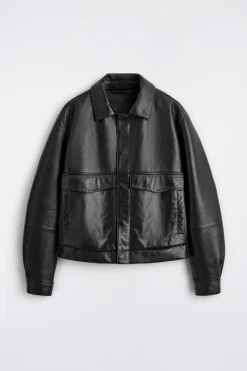 BLOUSONJACKE AUS LEDER