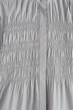 BLUSE AUS BAUMWOLLE MIT RAFFUNGEN