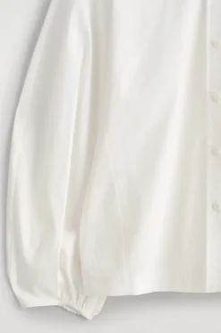 BLUSE AUS PIMA-BAUMWOLLE MIT FALTEN