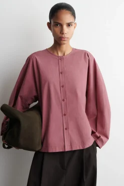 BLUSE AUS PIMA-BAUMWOLLE MIT FALTEN