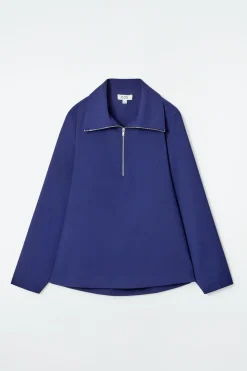 BLUSE AUS WOLL-MIX MIT KURZEM REISSVERSCHLUSS