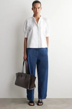 BLUSE MIT GESMOKTEN PUFFÄRMELN