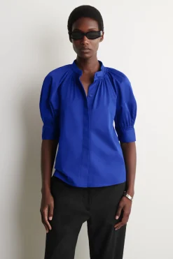 BLUSE MIT GESMOKTEN PUFFÄRMELN