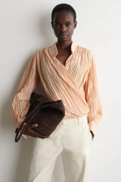 BLUSE MIT KNITTEROPTIK