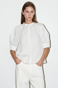 BLUSE MIT PUFFÄRMELN