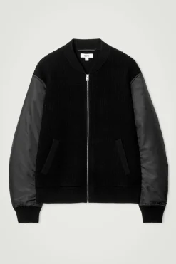 BOMBERJACKE AUS MERINOWOLLE UND NYLON