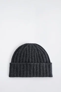 BREIT GERIPPTE STRICK-BEANIE AUS KASCHMIR