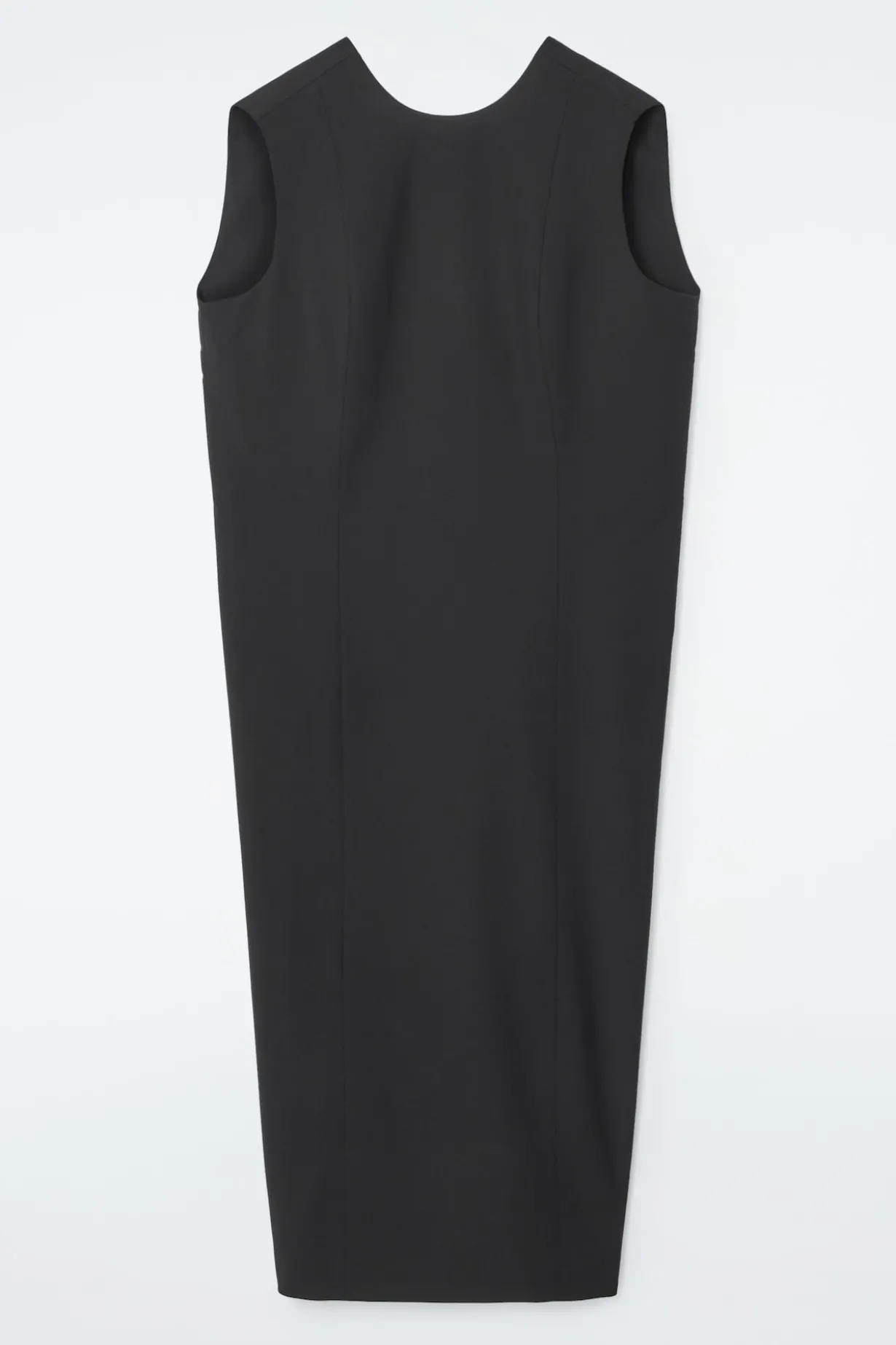 DAS ÄRMELLOSE ELEGANTE WOLLKLEID