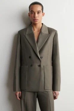 DOPPELREIHIGER BLAZER AUS WOLL-TWILL