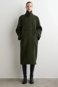 DOPPELREIHIGER LANGER OVERSIZED-MANTEL AUS WOLLE