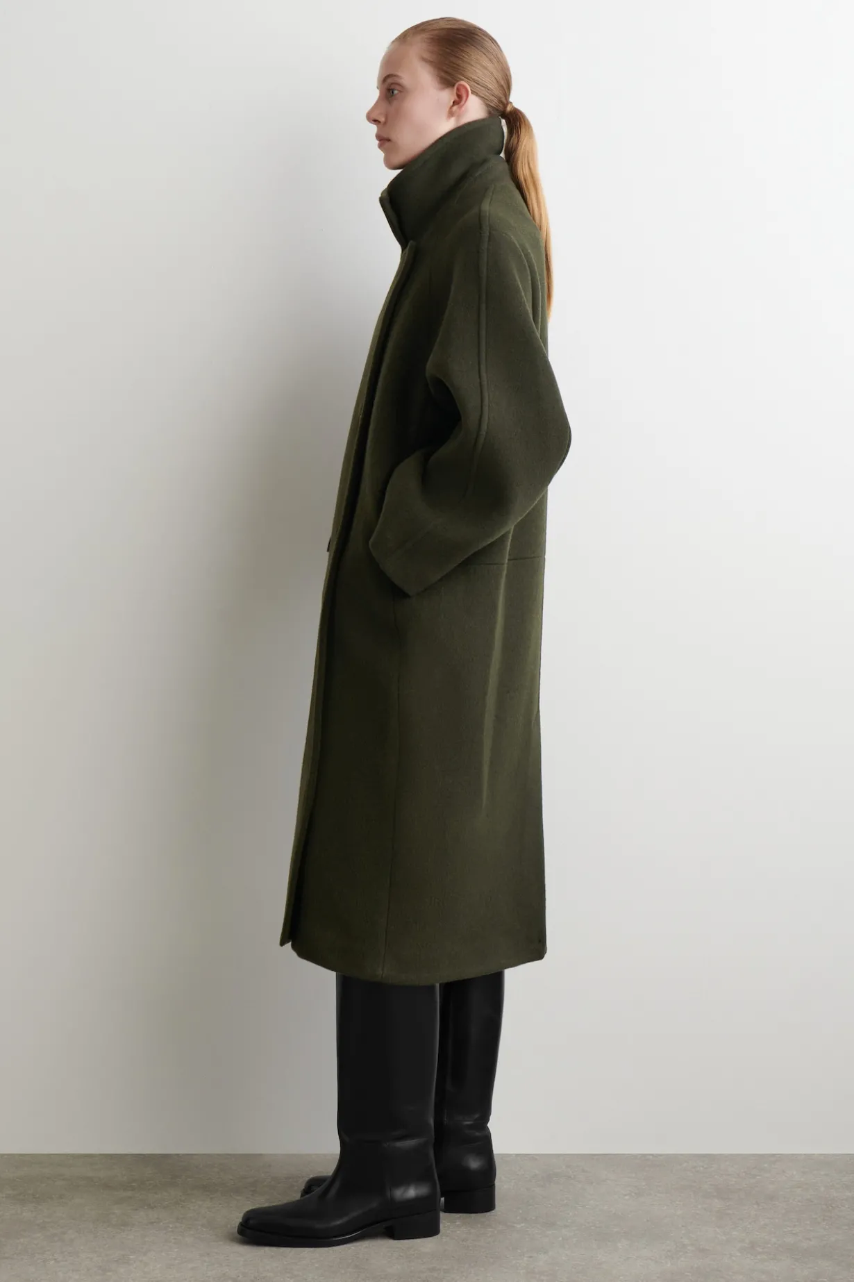 DOPPELREIHIGER LANGER OVERSIZED-MANTEL AUS WOLLE