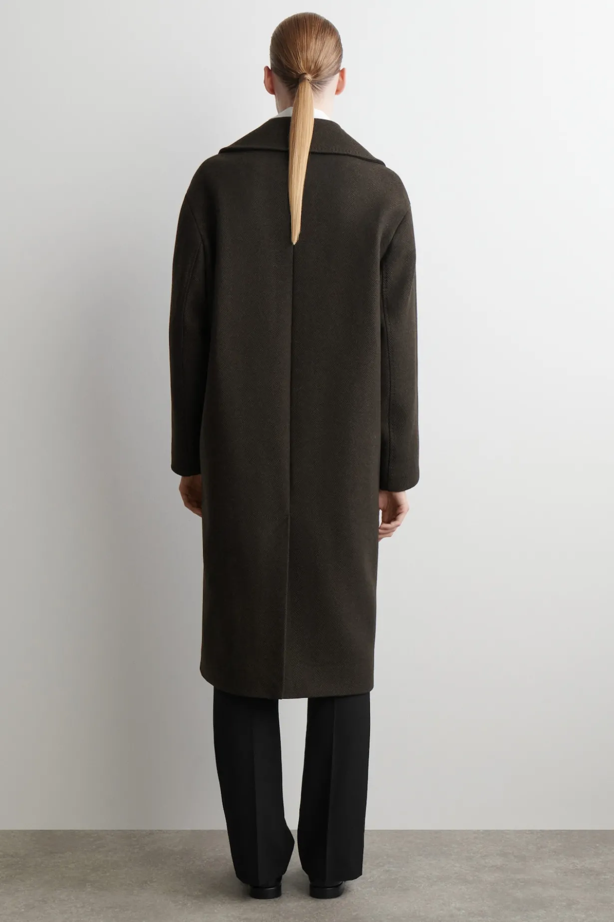 DOPPELREIHIGER LANGER OVERSIZED-MANTEL AUS WOLLE