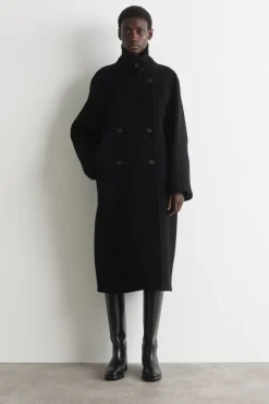 DOPPELREIHIGER LANGER OVERSIZED-MANTEL AUS WOLLE