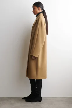 DOPPELREIHIGER LANGER OVERSIZED-MANTEL AUS WOLLE