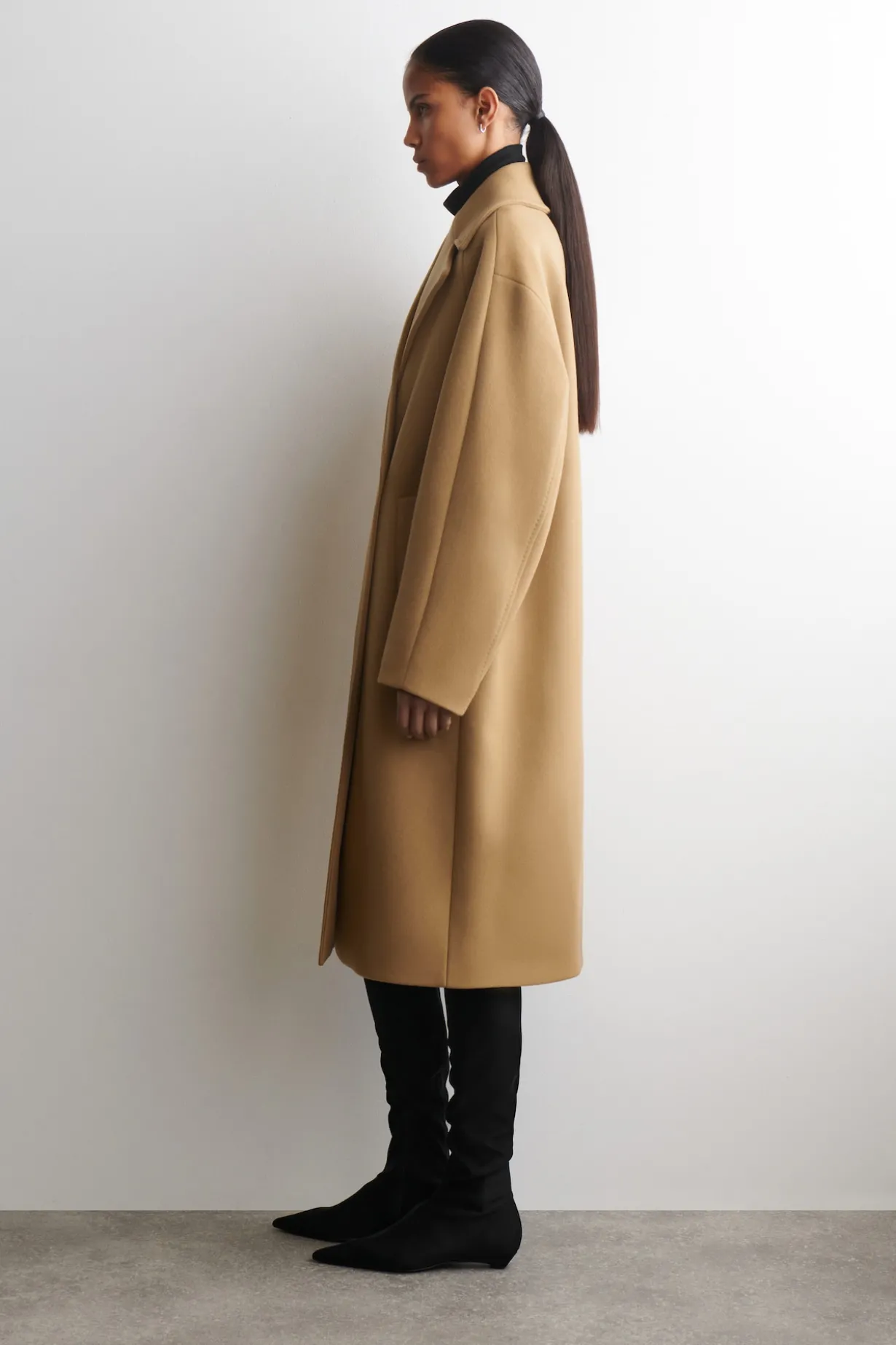DOPPELREIHIGER LANGER OVERSIZED-MANTEL AUS WOLLE