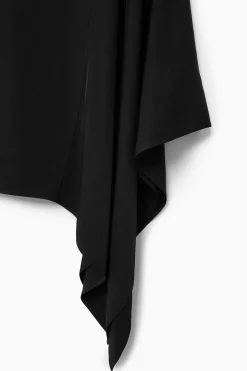 DRAPIERTER ASYMMETRISCHER MIDIROCK